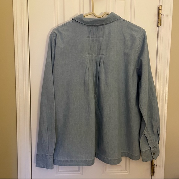 Women’s J. Jill Long Sleeve Light Blue Blouse - Picture 2 of 2